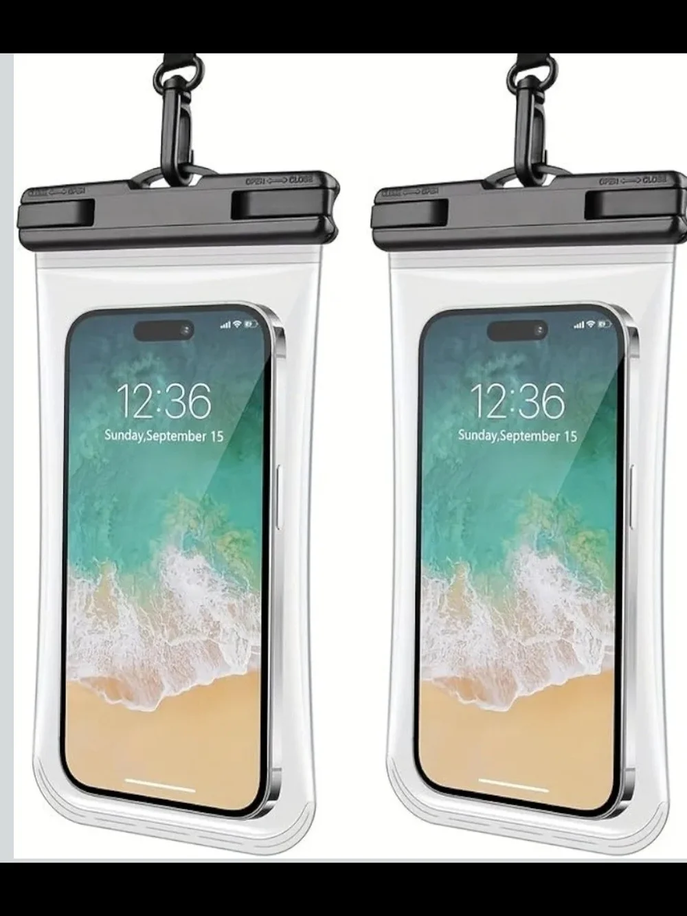 2 Pack Universal Waterproof Phone Pouch-Clear Protective Case with Lanyard